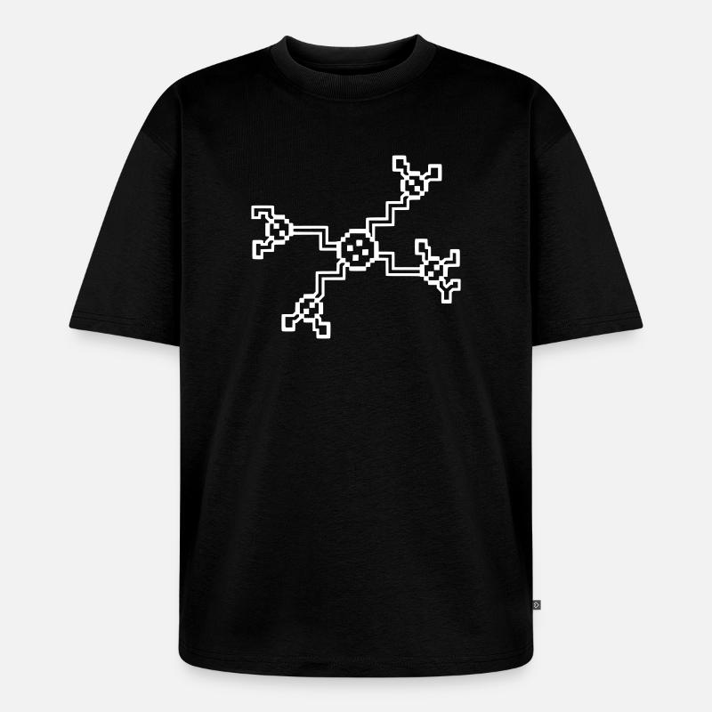 Neuron Nerve Cell Pixel 8-Bit - Unisex Premium Oversized Organic T-Shirt - black