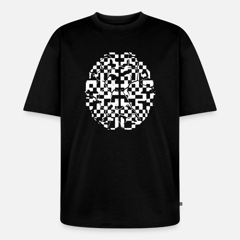 Defektes Gehirn Glitch Risse - Unisex Premium Oversized Bio T-Shirt - Schwarz