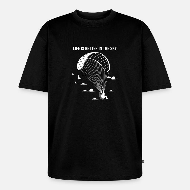 Skydive Paragliding - Unisex Premium Oversized Bio T-Shirt - Schwarz