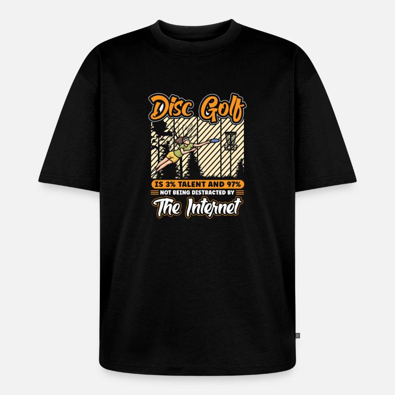 Disc Golf Geschenke Discgolf - Unisex Premium Oversized Bio T-Shirt - Schwarz