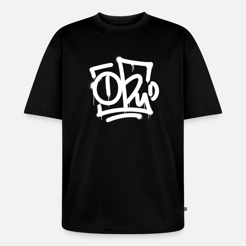 TOBY Graffiti Splash - Unisex Premium Oversized Bio T-Shirt - Schwarz