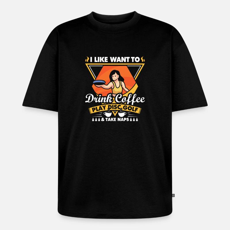 Cadeaux de disc golf Disc Golf - T-shirt Premium bio oversize Unisexe - noir