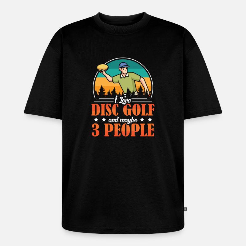 Disc Golf Geschenke Discgolf - Unisex Premium Oversized Bio T-Shirt - Schwarz