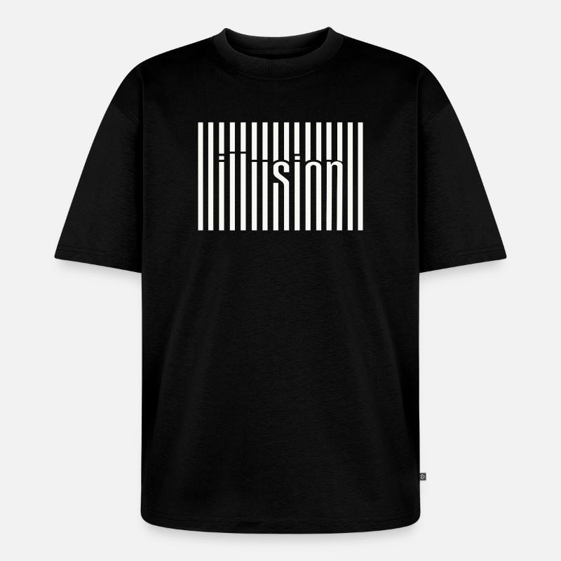 Illusion du code-barres - T-shirt Premium bio oversize Unisexe - noir