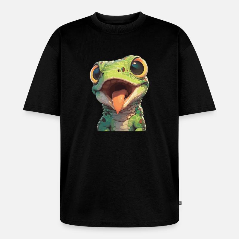 Eidechsen Eidechse - Unisex Premium Oversized Bio T-Shirt - Schwarz