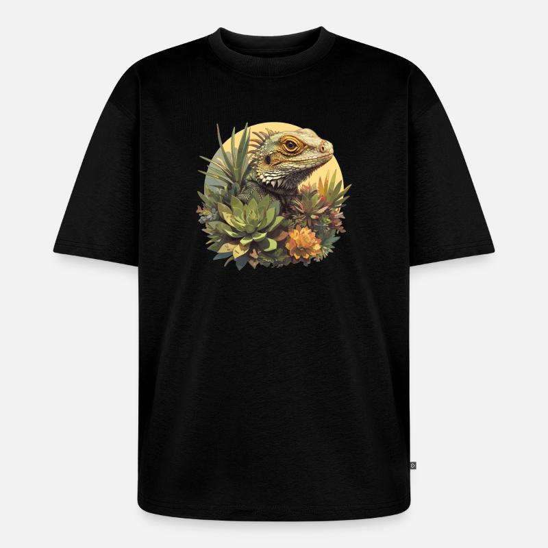 Eidechsen Eidechse - Unisex Premium Oversized Bio T-Shirt - Schwarz