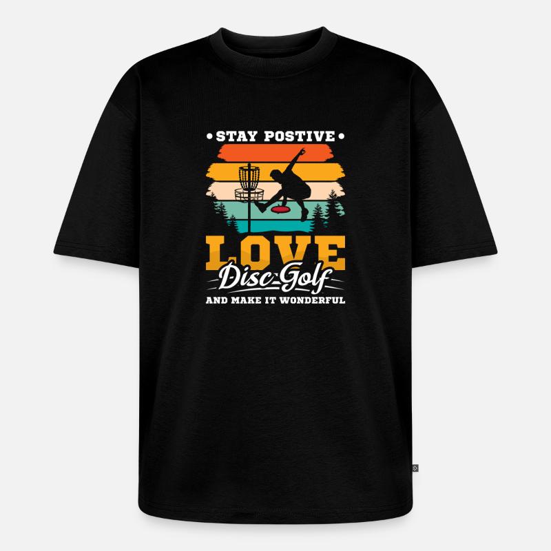 Disc Golf Geschenke Discgolf - Unisex Premium Oversized Bio T-Shirt - Schwarz