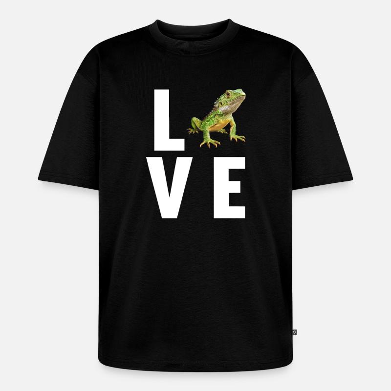 Eidechsen Eidechse - Unisex Premium Oversized Bio T-Shirt - Schwarz