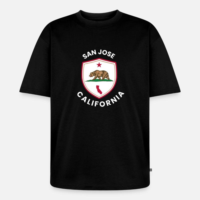 San Jose Shield Bear Emblem - Unisex Premium Oversized Bio T-Shirt - Schwarz