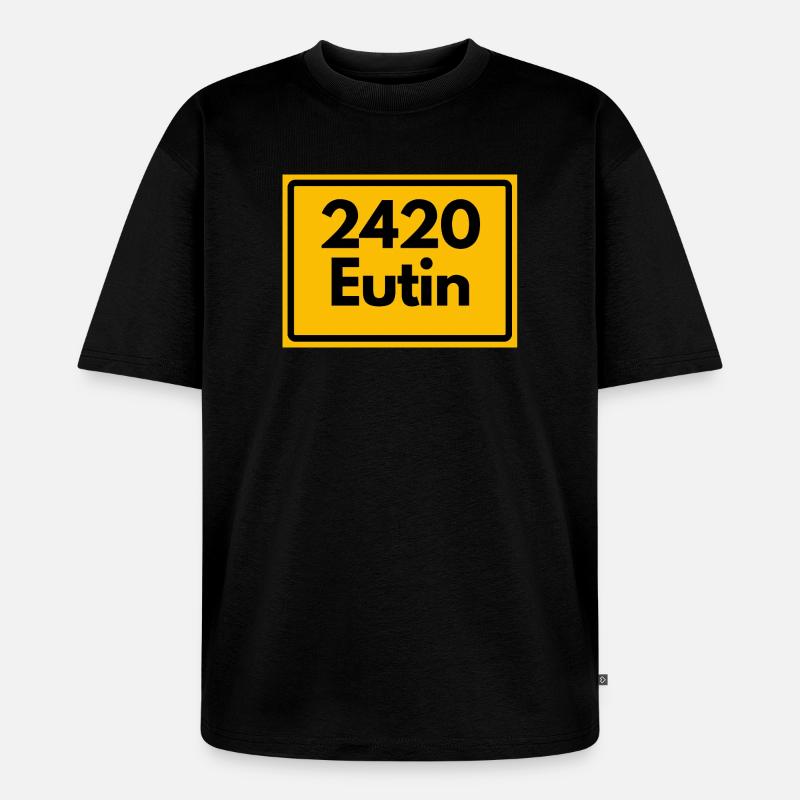 OLD POSTCODE RETRO 2420 EUTIN – SCHLOSS - Unisex Premium Oversized Organic T-Shirt - black