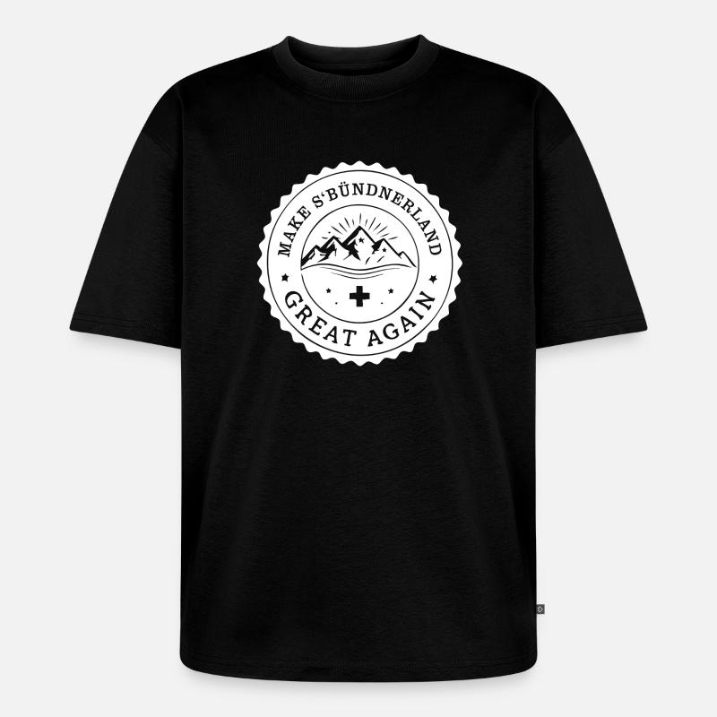 make s'Bünderland great again - Unisex Premium Oversized Bio T-Shirt - Schwarz
