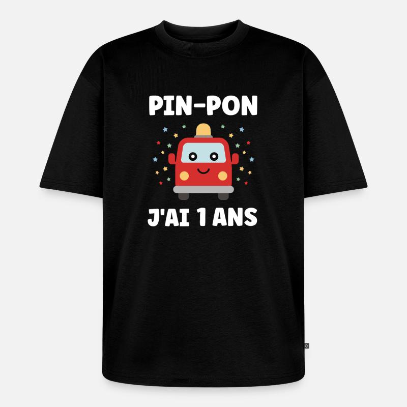 1 Jahr - Unisex Premium Oversized Bio T-Shirt - Schwarz