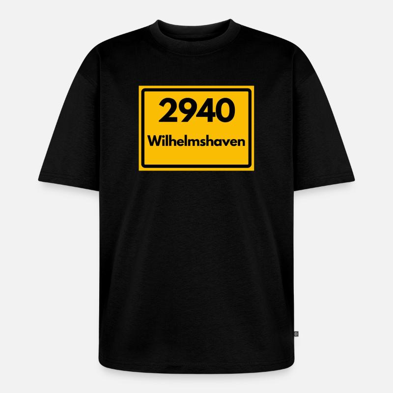 OLD POSTCODE POSTCODE RETRO 2940 WILHELMSHAVEN - Unisex Premium Oversized Organic T-Shirt - black