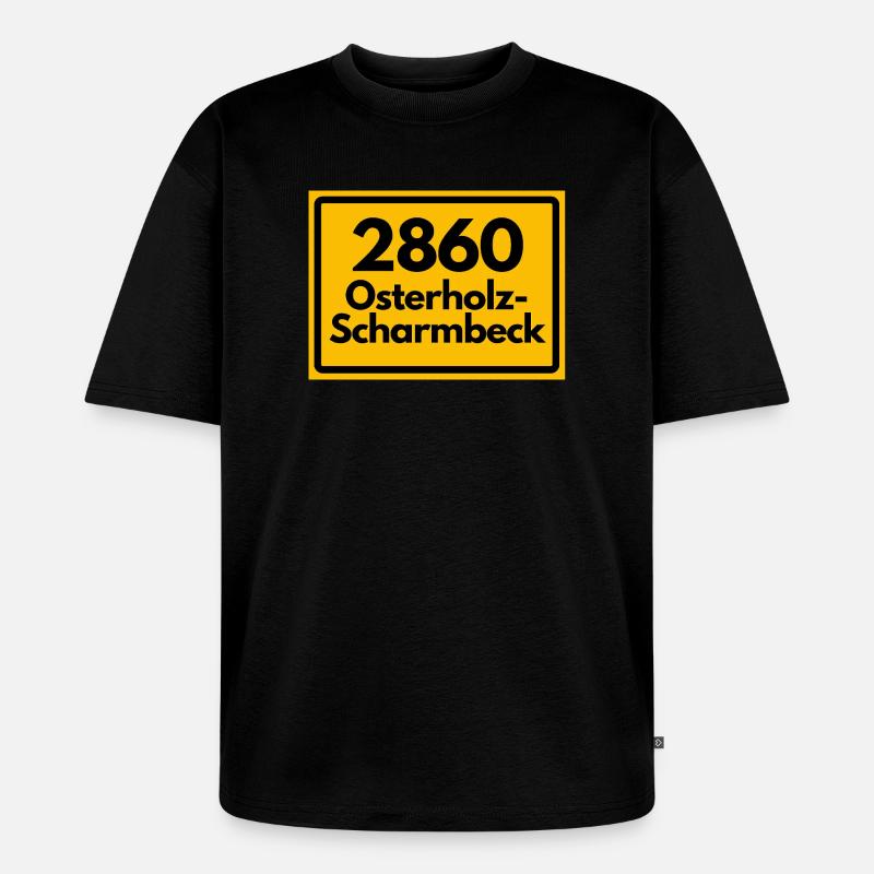 OLD POSTCODE POSTCODE 2860 OSTERHOLZ-SCHARMBECK - Unisex Premium Oversized Organic T-Shirt - black