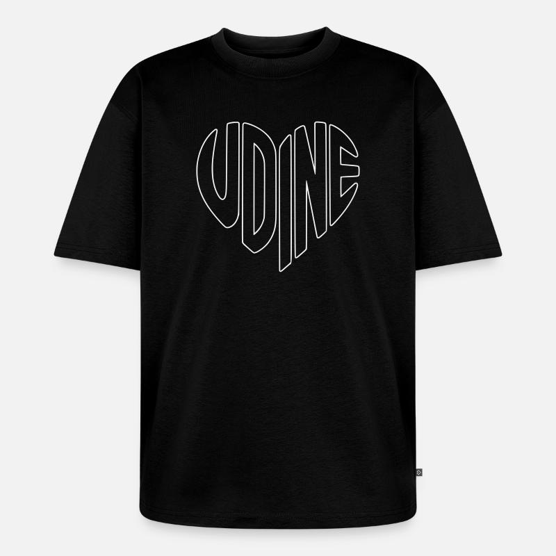 Udine Herz Outline-Logo - Unisex Premium Oversized Bio T-Shirt - Schwarz