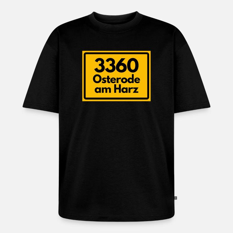 ANCIEN CODE POSTAL RETRO 3360 OSTERODE HARZ - T-shirt Premium bio oversize Unisexe - noir