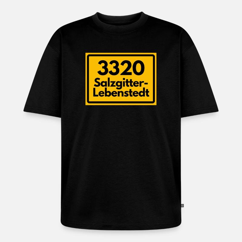 OLD POSTCODE POSTCODE RETRO 3320 SALZGITTER - Unisex Premium Oversized Organic T-Shirt - black
