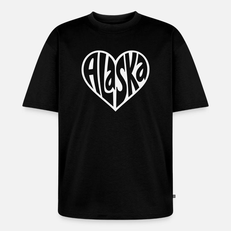 Alaska Herzschrift - Unisex Premium Oversized Bio T-Shirt - Schwarz