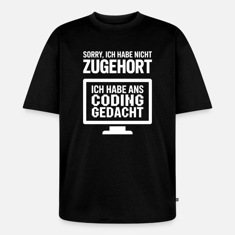 Pensée de codage - T-shirt Premium bio oversize Unisexe - noir