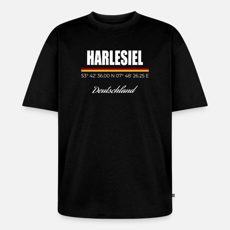 Harlesiel - Unisex Premium Oversized Bio T-Shirt - Schwarz