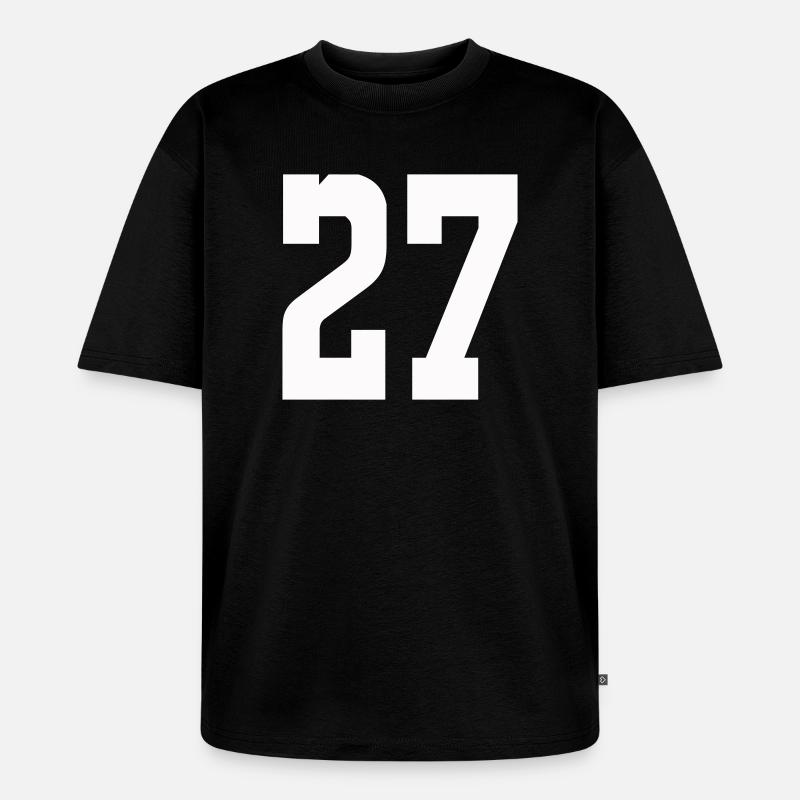 Ziffern 27 Kontrast-Design - Unisex Premium Oversized Bio T-Shirt - Schwarz