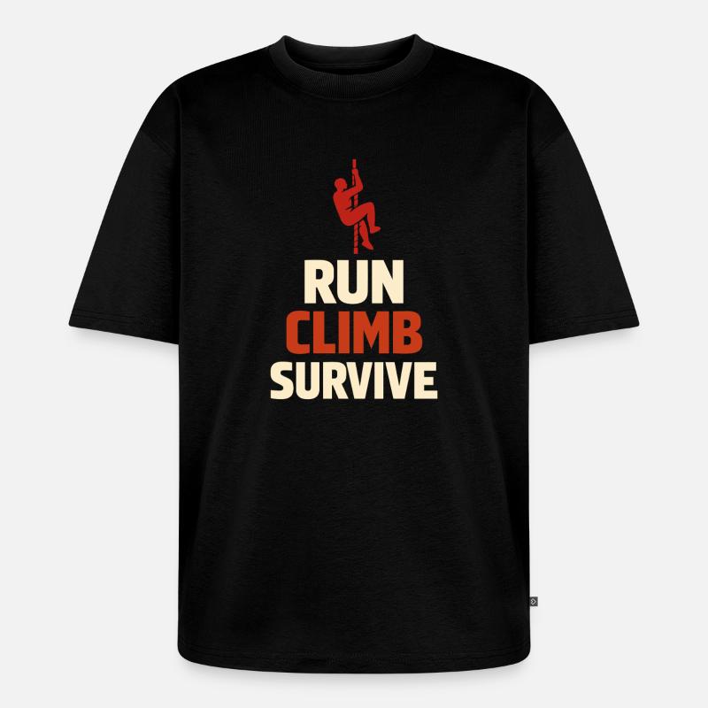 Parcours d’obstacles Course d’obstacles OCR - T-shirt Premium bio oversize Unisexe - noir