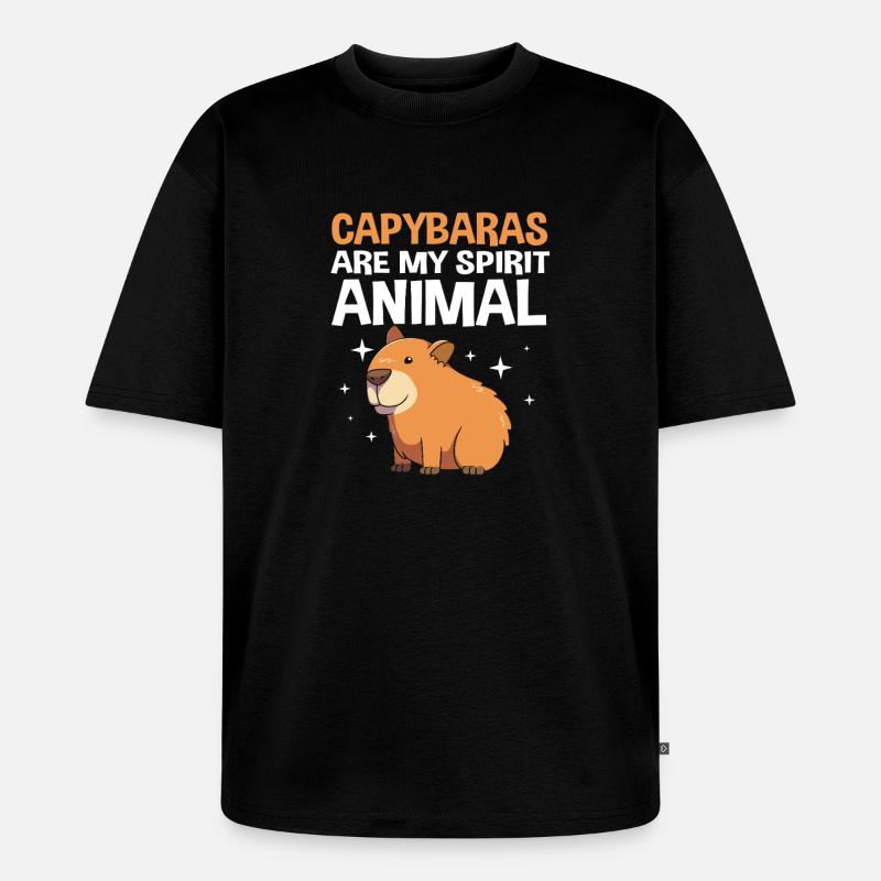 Capybara Capibara - Unisex Premium Oversized Bio T-Shirt - Schwarz