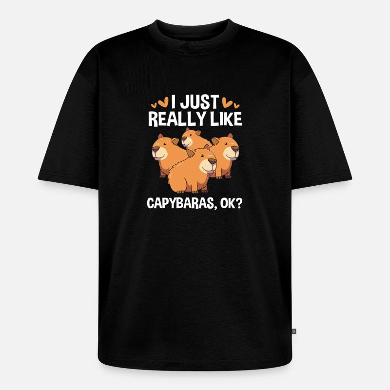 Capibara Capybara - Unisex Premium Oversized Bio T-Shirt - Schwarz