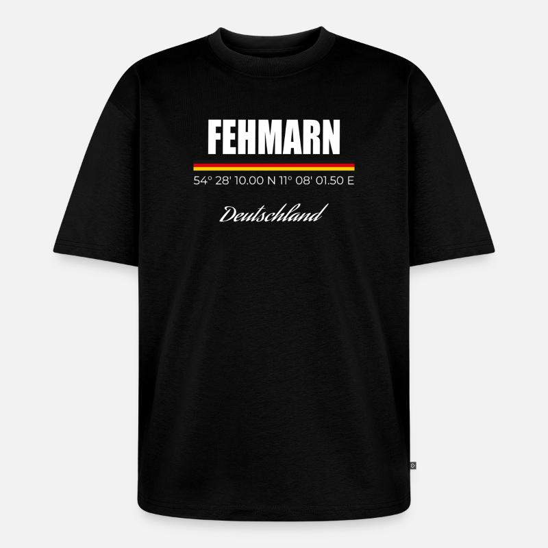 Fehmarn - Unisex Premium Oversized Bio T-Shirt - Schwarz