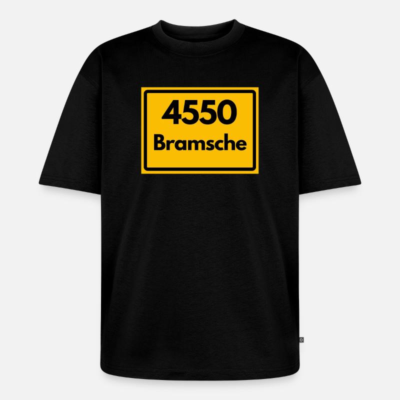 ALTE POSTLEITZAHL PLZ RETRO  4550 BRAMSCHE - Unisex Premium Oversized Bio T-Shirt - Schwarz
