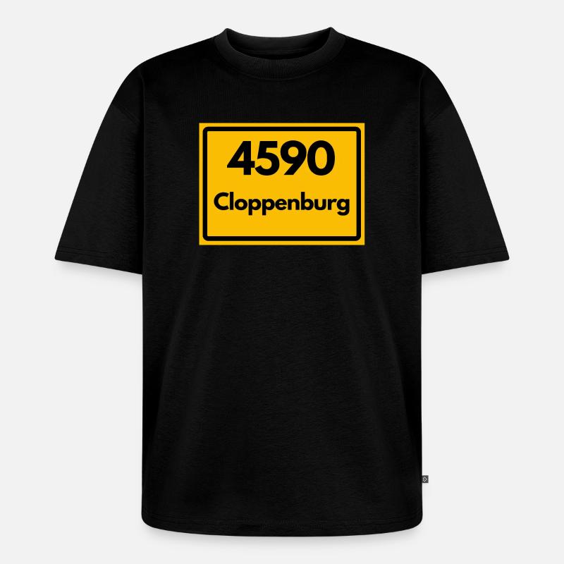 OLD POSTCODE POSTCODE RETRO 4590 CLOPPENBURG - Unisex Premium Oversized Organic T-Shirt - black