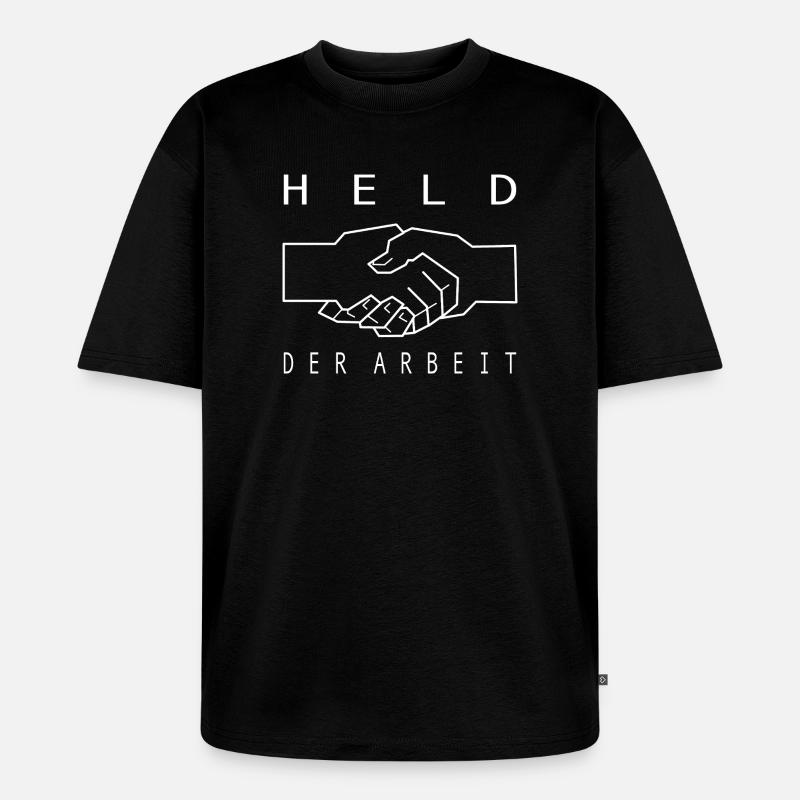 DDR Held der Arbeit - Unisex Premium Oversized Bio T-Shirt - Schwarz