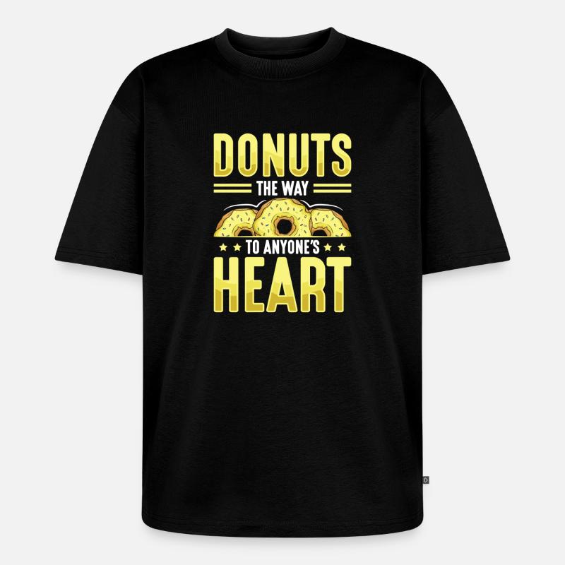 Restauration rapide en donuts - T-shirt Premium bio oversize Unisexe - noir