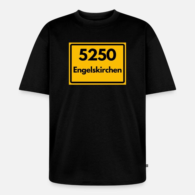 OLD POSTCODE POSTCODE RETRO 5250 ENGELSKIRCHEN - Unisex Premium Oversized Organic T-Shirt - black