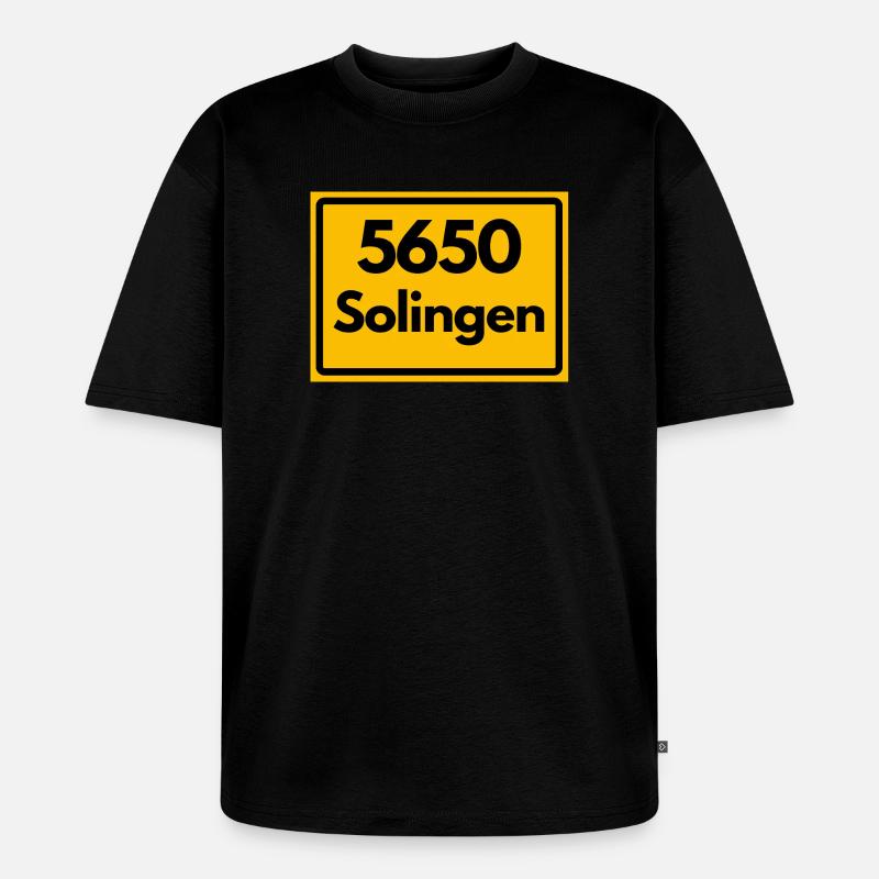 ALTE POSTLEITZAHL PLZ RETRO 5650 SOLINGEN - Unisex Premium Oversized Bio T-Shirt - Schwarz