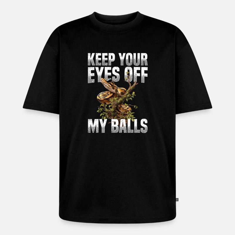 Königspython Schlangen Liebhaber Terrarium Python - Unisex Premium Oversized Bio T-Shirt - Schwarz