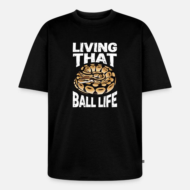 Königspython Schlangen Liebhaber Terrarium Python - Unisex Premium Oversized Bio T-Shirt - Schwarz