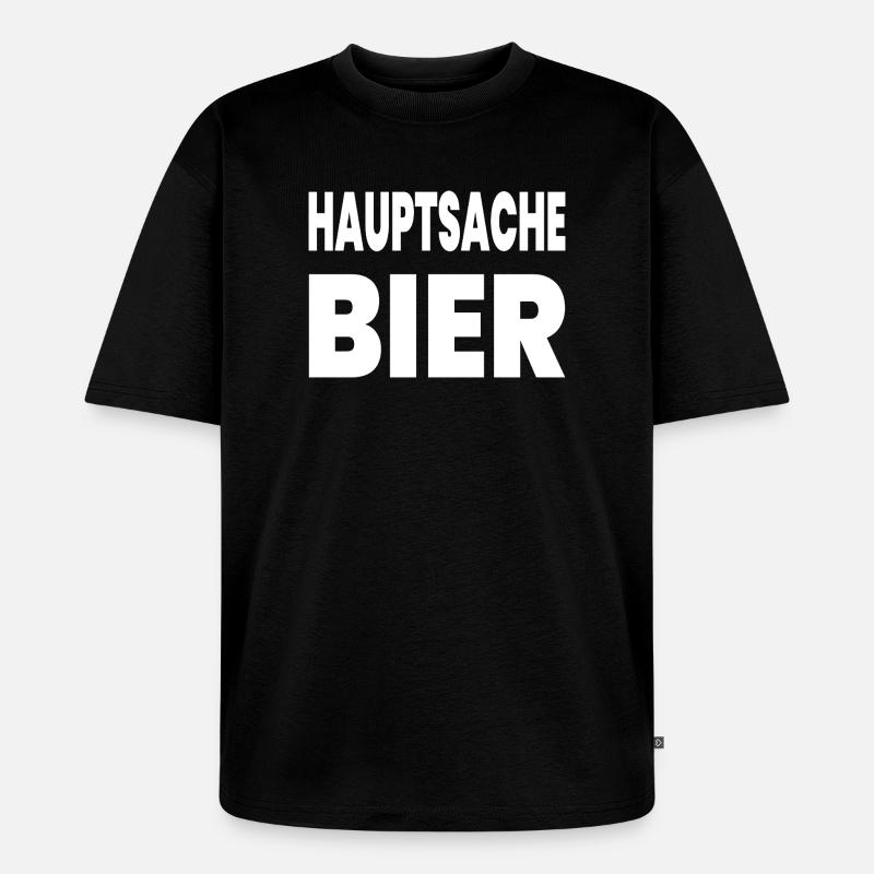 Bier - Unisex Premium Oversized Bio T-Shirt - Schwarz