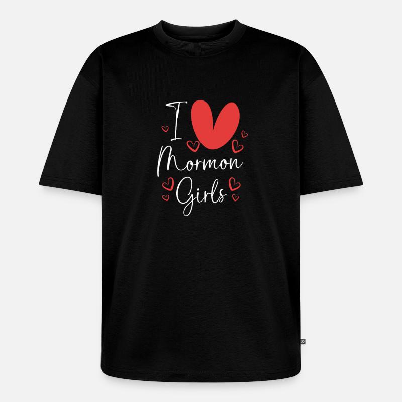 Mormonen Mädchen - Unisex Premium Oversized Bio T-Shirt - Schwarz