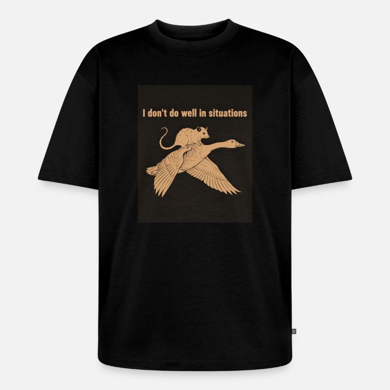 Dino Surf am Strand - Unisex Premium Oversized Bio T-Shirt - Schwarz