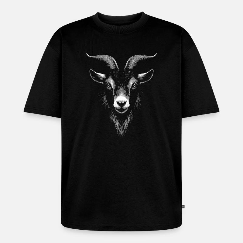  Ziege - Unisex Premium Oversized Bio T-Shirt - Schwarz