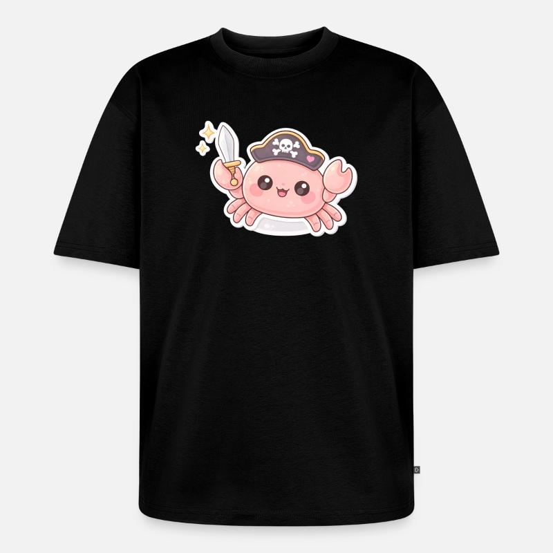 Crabe pirate avec épée - T-shirt Premium bio oversize Unisexe - noir