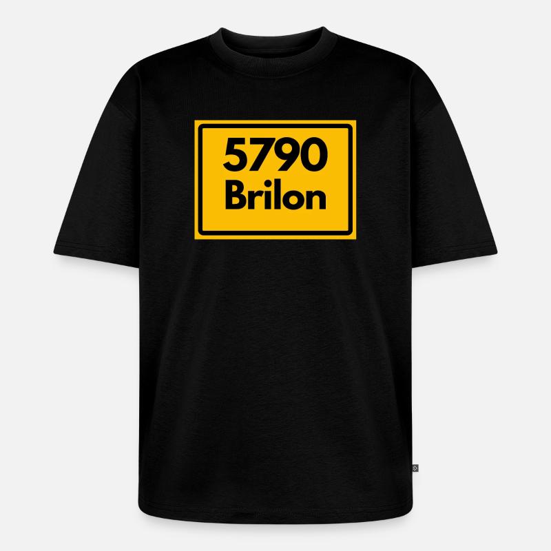 ANCIEN CODE POSTAL RETRO 5790 BRILON - T-shirt Premium bio oversize Unisexe - noir