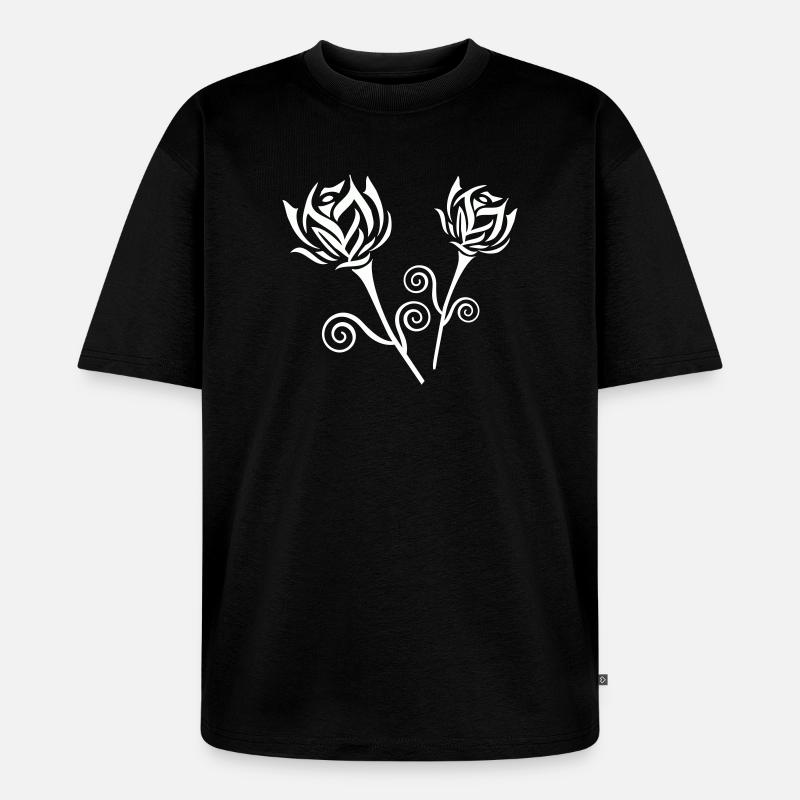 roses - Unisex Premium Oversized Bio T-Shirt - Schwarz