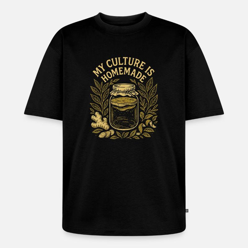 Hausgemachte Kultur | Kombucha Fermentation - Unisex Premium Oversized Bio T-Shirt - Schwarz