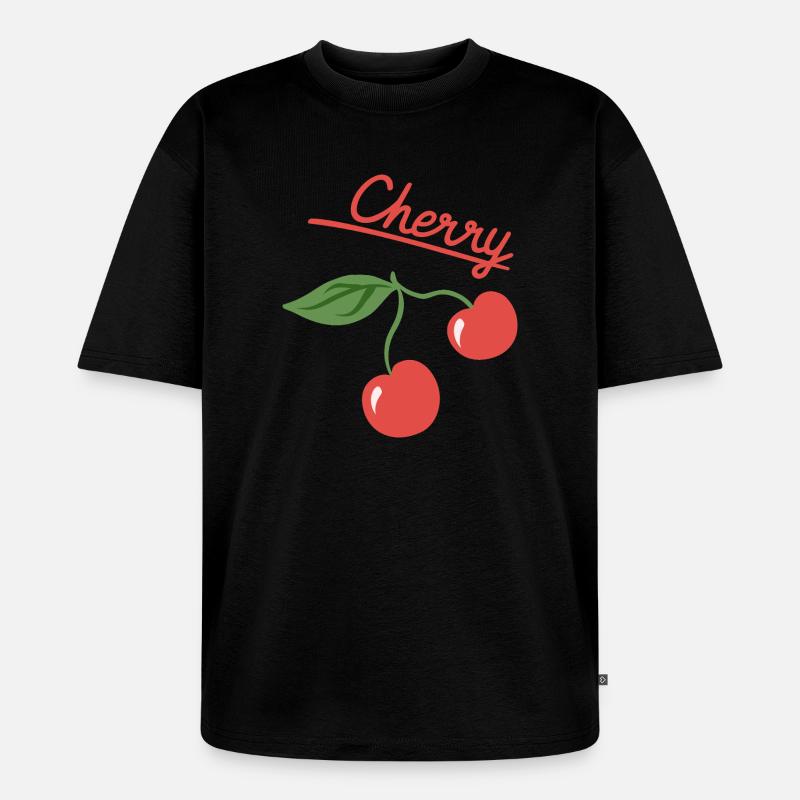 Cherry Fruit Summer Design - Unisex Premium Oversized Bio T-Shirt - Schwarz