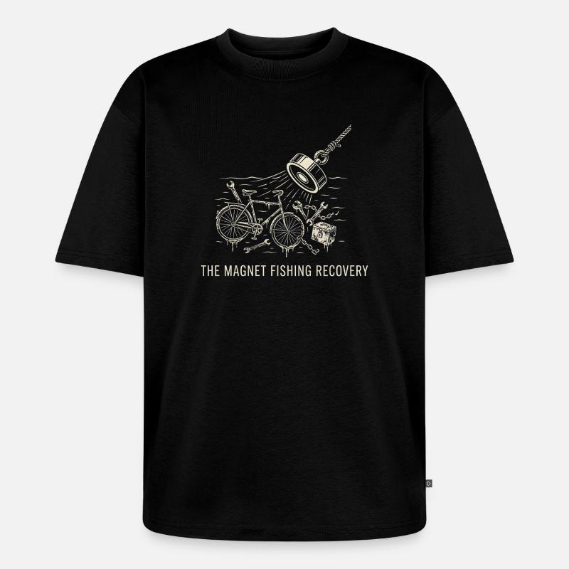 Magnetfischfang-Bergung – Kanalschätze - Unisex Premium Oversized Bio T-Shirt - Schwarz