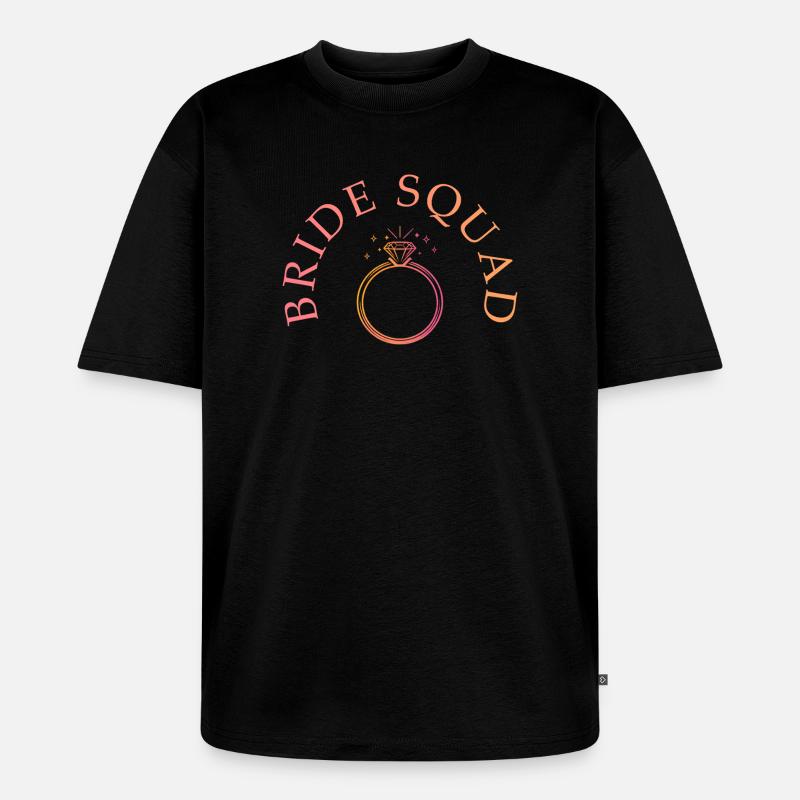 Bride Squad - Ring - personalisierbar - Unisex Premium Oversized Bio T-Shirt - Schwarz