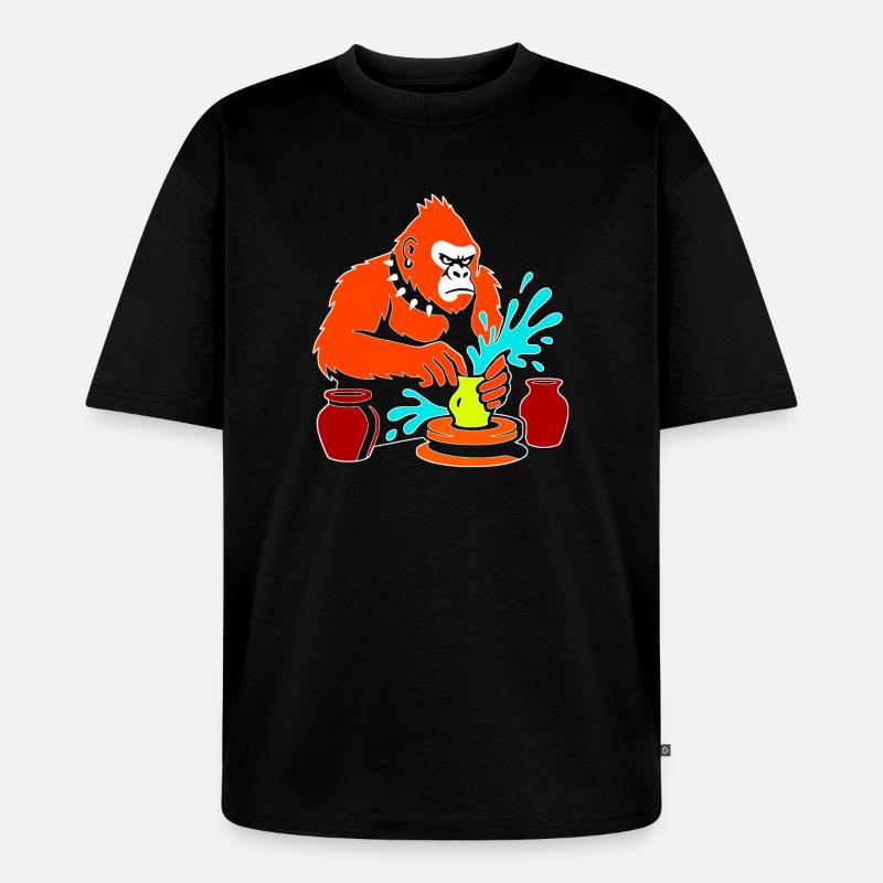Gorilla Pottery Splash Studio - T-shirt Premium bio oversize Unisexe - noir