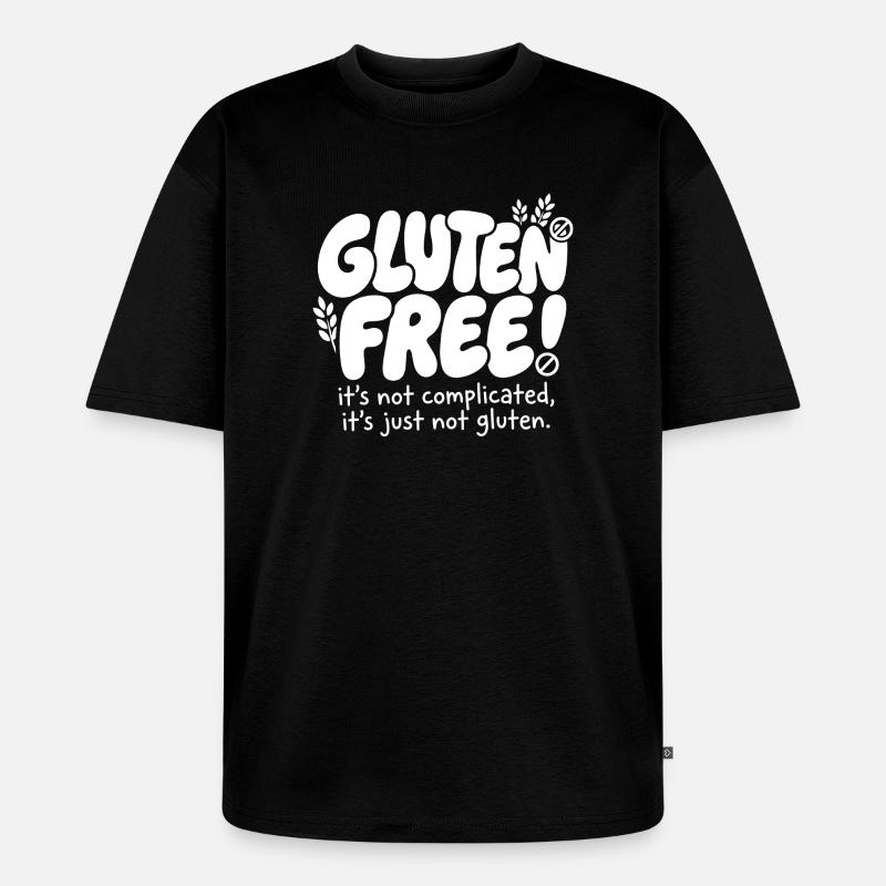 Sans gluten expliqué simplement : Humour - T-shirt Premium bio oversize Unisexe - noir